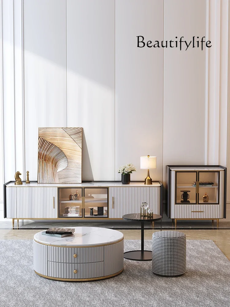 Light Luxury Coffee Table TV Cabinet Combination Marble Floor Cabinet Suit Imported Stone Plate round Tea Table
Light Luxury Coffee Table TV Cabinet Combination Marble Floor Cabinet Suit Imported Stone Plate round Tea Table