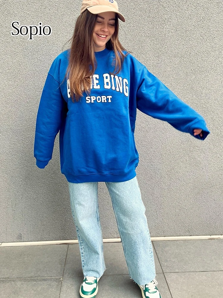 Letter Luxury Women Sweatshirts Cotton Comfort Round Neck Blue Winter Loose Hoodies Fashion Losoe Streetwear Pullover Tops
Letter Luxury Women Sweatshirts Cotton Comfort Round Neck Blue Winter Loose Hoodies Fashion Losoe Streetwear Pullover Tops
