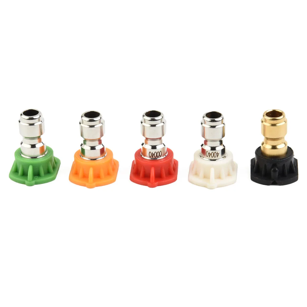 5PCS 1/4inch Pressure Washer Spray Tips Nozzles High Power Kit Quick Connect Set 0° 15° 25° 40° Watering Soap Nozzle Water Jet
5PCS 1/4inch Pressure Washer Spray Tips Nozzles High Power Kit Quick Connect Set 0° 15° 25° 40° Watering Soap Nozzle Water Jet