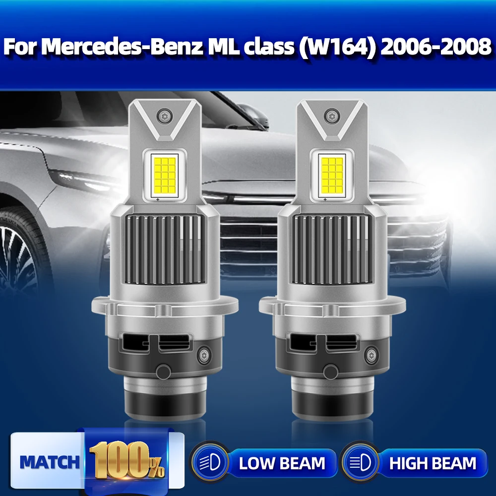 

2Pcs D2S HID Xenon Headlight Bulb 150W 60000LM Car Headlamp 6000K Xenon Light For Mercedes-Benz ML class (W164) 2006 2007 2008