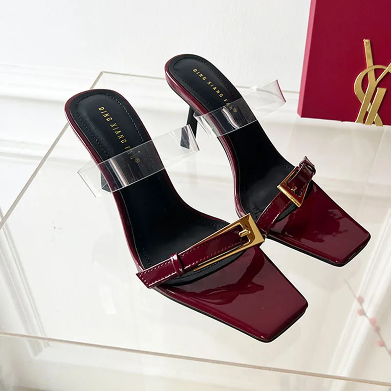 2024 Summer New Brand Women Slipper Fashion Buckle Ladies Open Toe Slip On Slides Thin High Heel Woman Dress Pumps Sandals
2024 Summer New Brand Women Slipper Fashion Buckle Ladies Open Toe Slip On Slides Thin High Heel Woman Dress Pumps Sandals