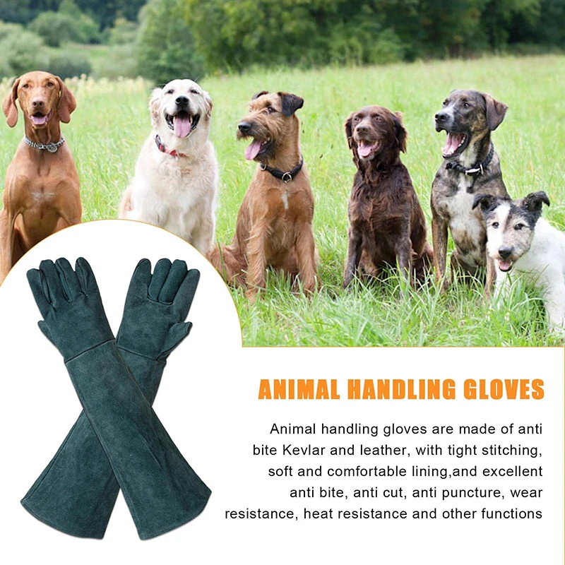 

Pet Anti-bite Gloves Multipurpose Anti-bite Leather Gloves Dog Cat Grooming Animals Gloves For Cats Dogs Birds Snakes Supplies