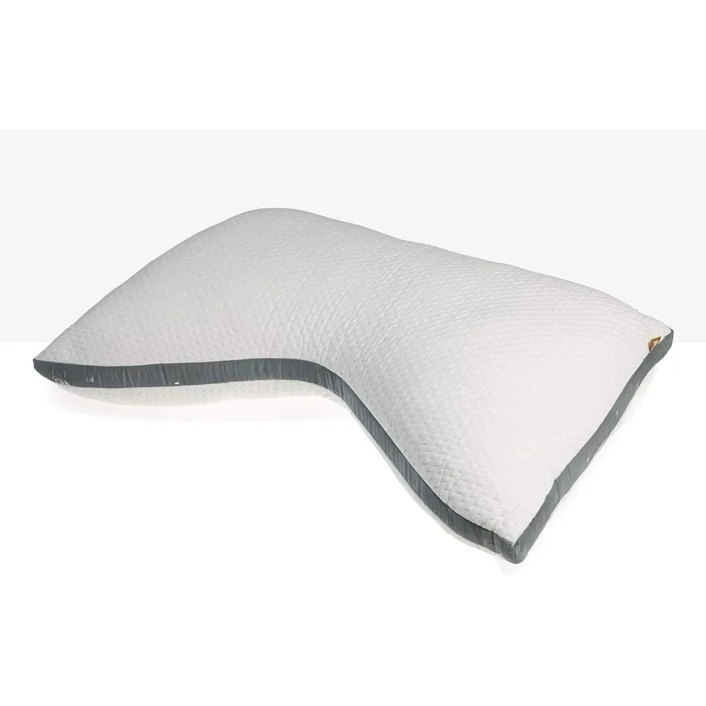 

Ultimate Side Sleeper Pillow Get The Perfect Contour Curved Pillow for A Neck Pain Relief-Removable Latex and Polyester Filling