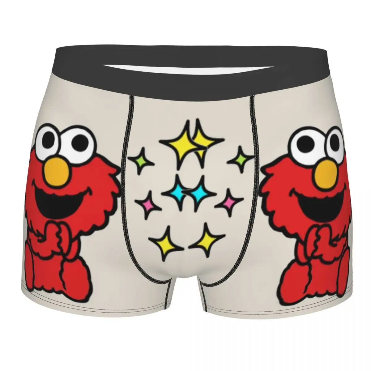 

SESAME Street Elmo Men's Boxer Briefs, Highly Breathable Underwear,High Quality 3D Print Shorts Birthday Gifts