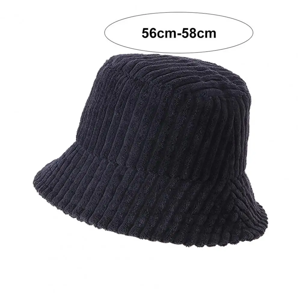 

Thermal Hat Stylish Striped Women's Fisherman Hat for Fall Winter Outdoor Activities Wide Brim Sunscreen Cap with Thick Warm