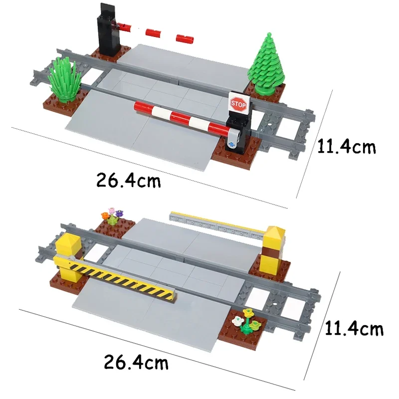 

Train Track Parts Scene Accessories Block Lever Train Aisle Rail Traffic Signal Lights MOC Model Building Blocks DIY Bricks Toys