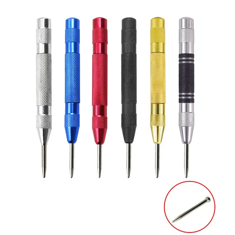 

Automatic Centre Punch 5'' Automatic Center Pin Punch Strike Spring Loaded Marking Starting Holes Tool Chisel Steel Drill Tool