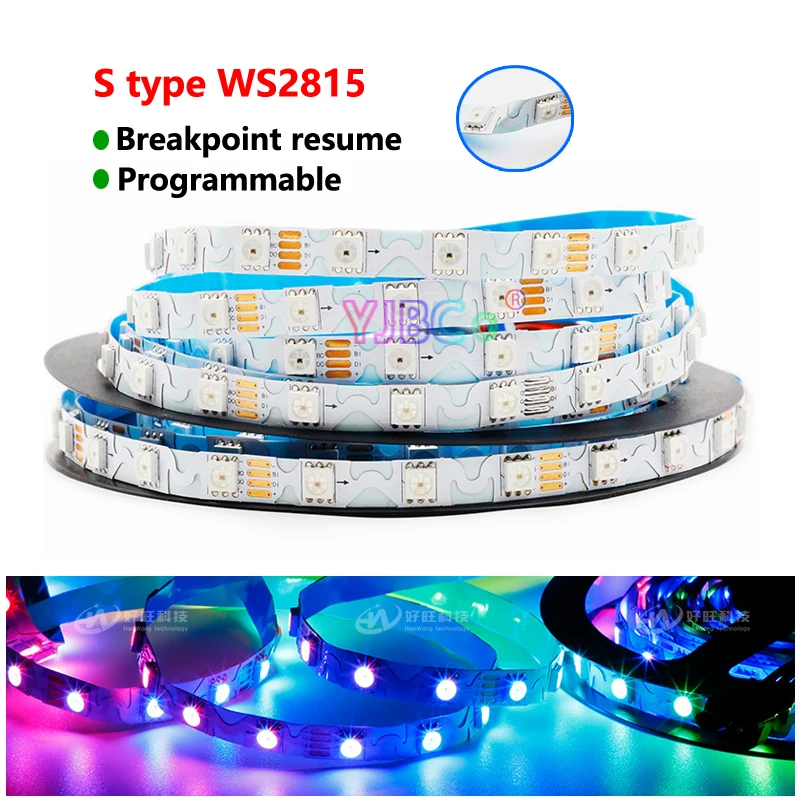 5m S type WS2815 LED Strip DC12V Breakpoint resume Addressable 6mm/8mm PCB 60/84 leds/m 5050 RGB pixel LED Light Tape IP30
5m S type WS2815 LED Strip DC12V Breakpoint resume Addressable 6mm/8mm PCB 60/84 leds/m 5050 RGB pixel LED Light Tape IP30