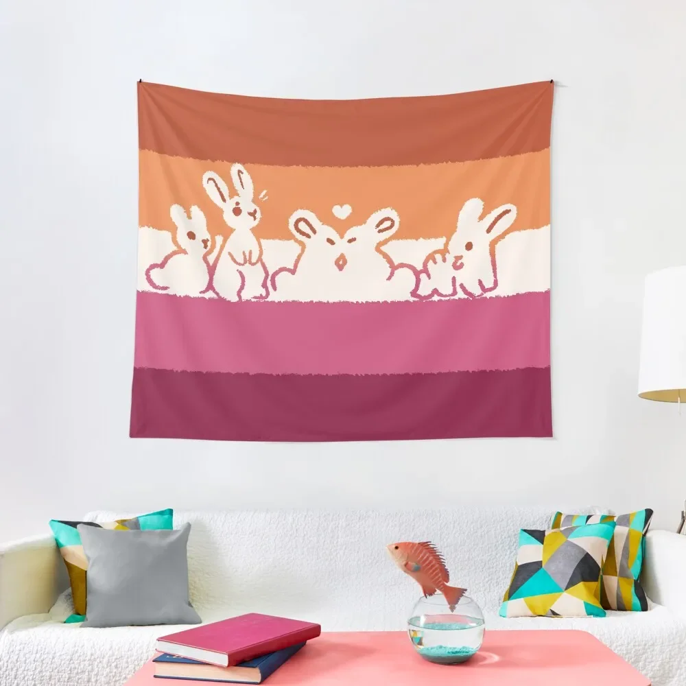 

Lesbian Flag Bunnies Tapestry Things To Decorate The Room Room Decorating Aesthetic Decoration For Rooms Carpet Wall Tapestry