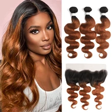 Brazilian Body Wave Frontal With Bundles 13x4 Ombre Brown Human Hair Weave Bundles With Closure IJOY Non-Remy Hair Extension
Brazilian Body Wave Frontal With Bundles 13x4 Ombre Brown Human Hair Weave Bundles With Closure IJOY Non-Remy Hair Extension