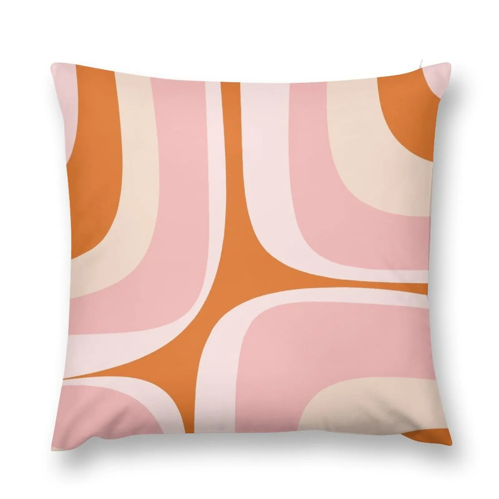 

Retro Groove Pink and Orange Minimalist Abstract Throw Pillow Pillowcase Cushion luxury sofa pillows