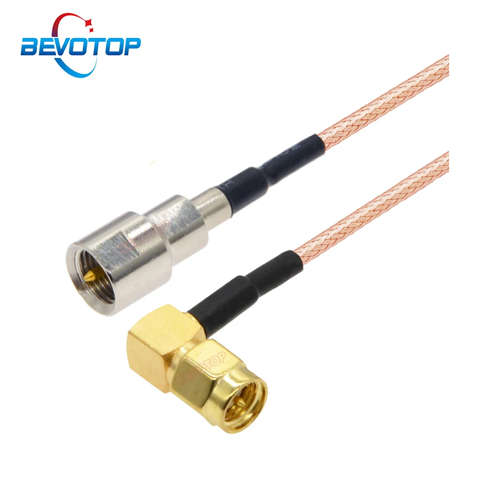 

100pcs/lot BEVOTOP FME Male to SMA Male Right Angle 90° Plug RG316 Cable 50 Ohm RF Coaxial Jumper Pigtail Extension Cord