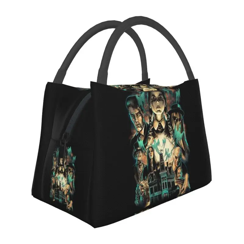 Wednesday Addams Family Portable Lunch Boxes Women Leakproof Horror Comedy TV Cooler Thermal Food Insulated Lunch Bag
Wednesday Addams Family Portable Lunch Boxes Women Leakproof Horror Comedy TV Cooler Thermal Food Insulated Lunch Bag