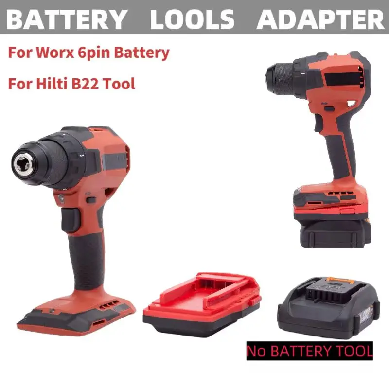 

For Worx 20V POWER 2.0AH 6PIN Lithium Li-ion Battery Connection For Hilti B22 Power Drill Electric Screwdriver Tool Converter