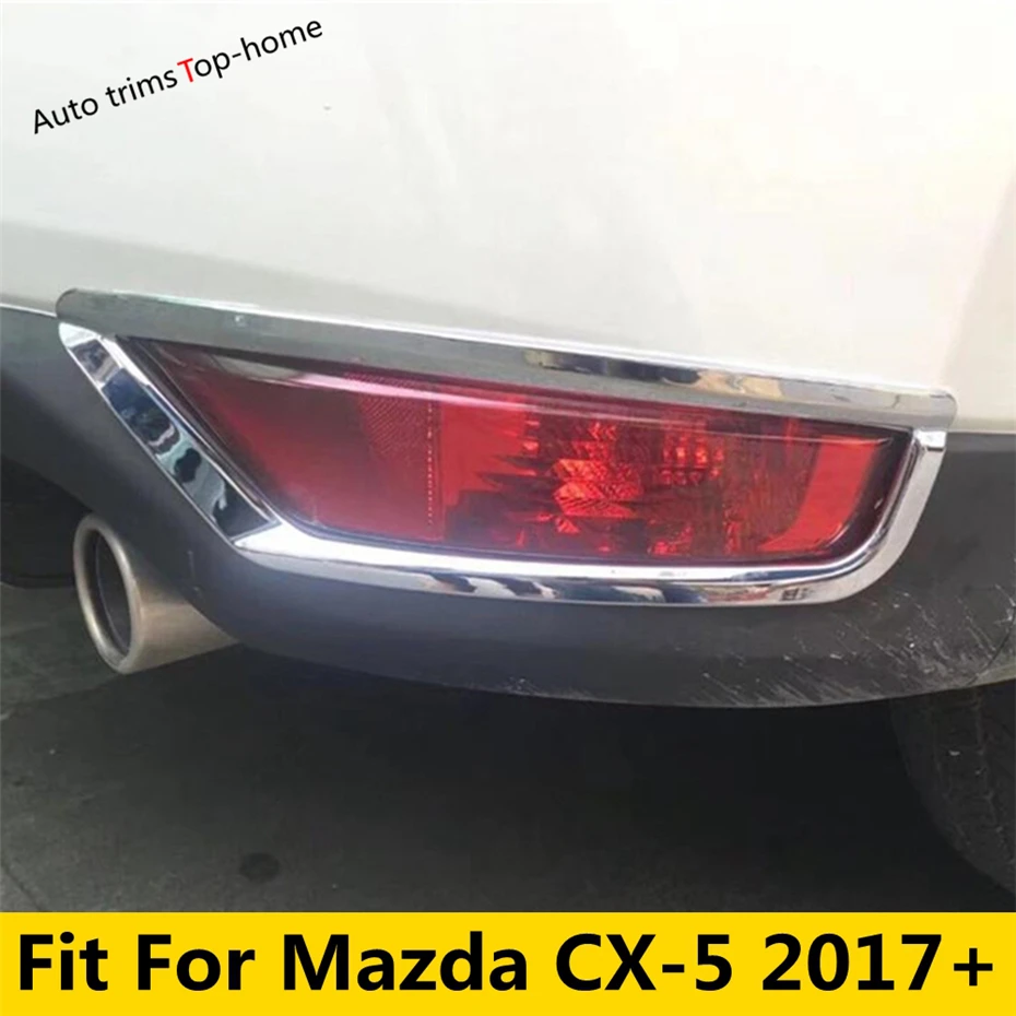 

Chrome Rear Trunk Fog Light Lamp Eyelid Eyebrow Strip Decor Frame Stickers Cover Trim For Mazda CX-5 CX5 2017 - 2021 Accessories