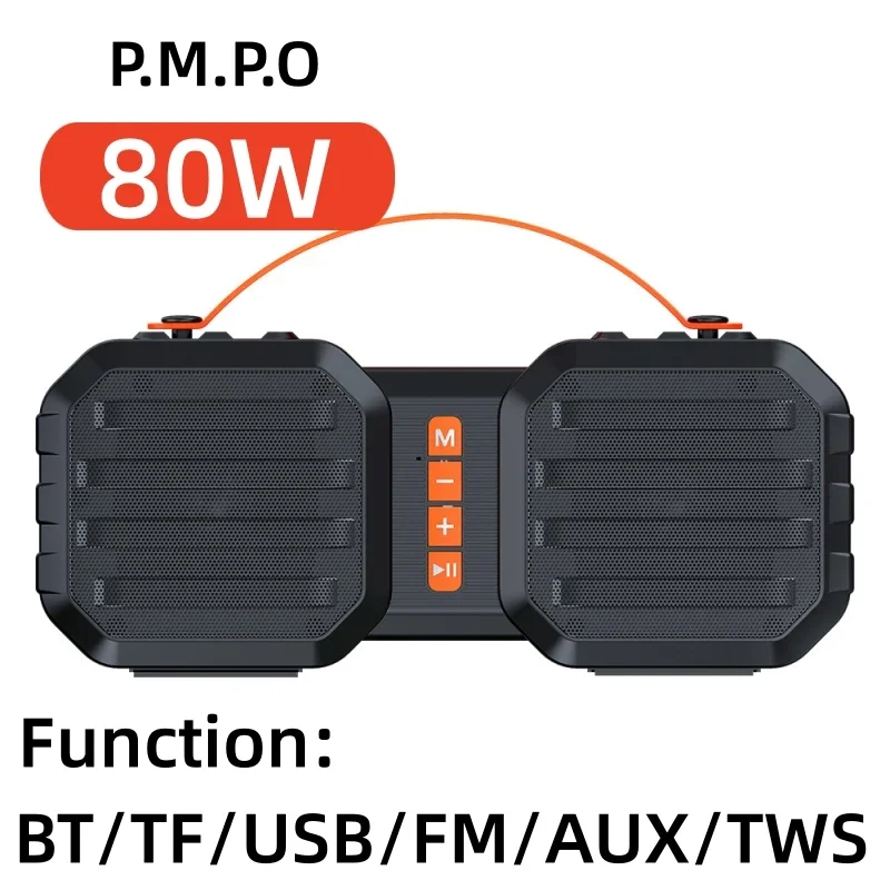 

HIFI Sound Quality Wireless Bluetooth Speaker Portable Outdoor Waterproof Sound System Pluggable Subwoofer BT/TF/USB/FM/AUX/TWS
