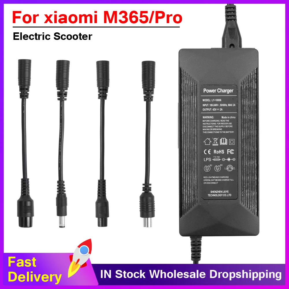 

42V 2A Power Charger Adapter for Xiaomi Electric Scooter M365 1S Pro Pro2 E-Scooter Parts Universal Charger EU/US/UK/AU Plug