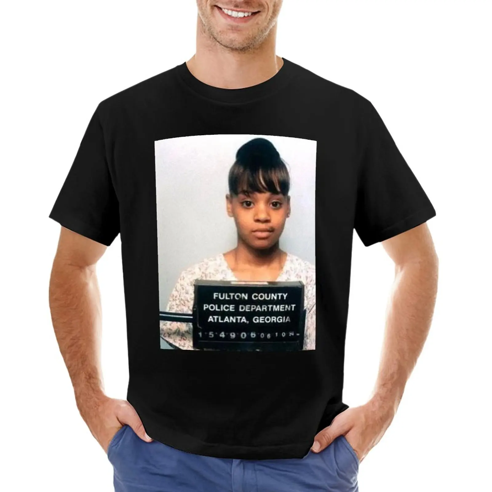 

Lisa Left Eye Lopes Mugshot T-Shirt sweat shirt summer tops black t shirts plus size t shirts t shirts for men cotton