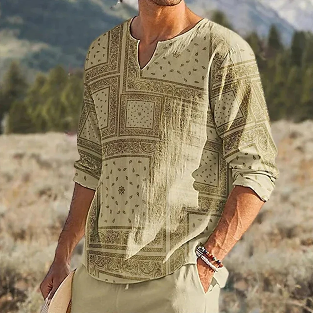 Мужские топы для отдыха Henley, праздничные свободные рубашки с длинным рукавом, облегающие мышцы, с принтом в стиле ретро, мужские рубашки
Мужские топы для отдыха Henley, праздничные свободные рубашки с длинным рукавом, облегающие мышцы, с принтом в стиле ретро, мужские рубашки