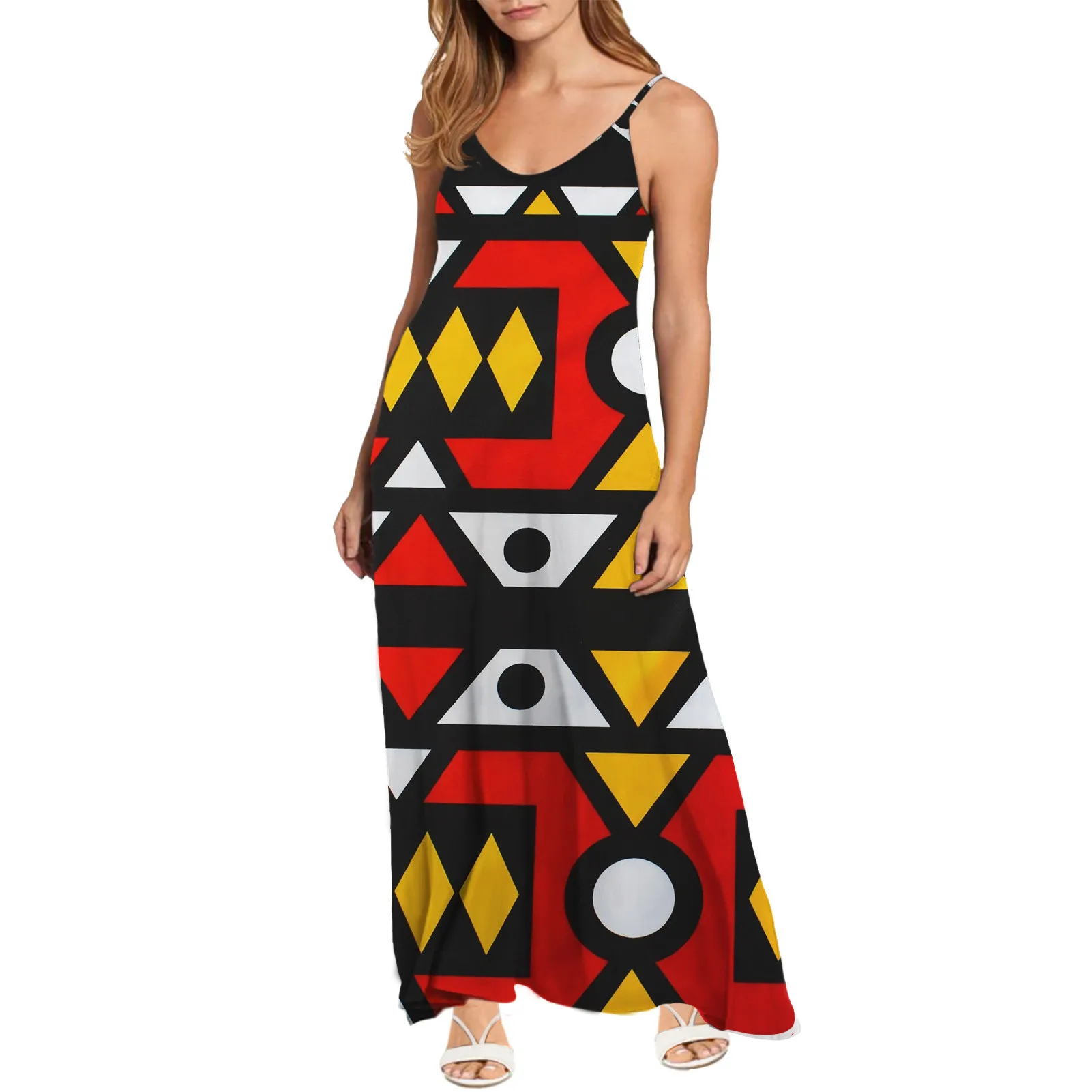 Noisydesigns Summer Women Camisole Dress Sexy V-neck Dresses Geometry Ankara Print Sling Dresses Strap Long Dress Vestido Mujer
Noisydesigns Summer Women Camisole Dress Sexy V-neck Dresses Geometry Ankara Print Sling Dresses Strap Long Dress Vestido Mujer