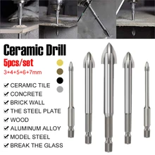 5Pcs Tile Drill Bit Set YG8X Cemented Carbide Tip 3/4/5/6/7mm Drilling Bit 1/4" Hex Shank for Ceramic Tile Glass Marble Metal
5Pcs Tile Drill Bit Set YG8X Cemented Carbide Tip 3/4/5/6/7mm Drilling Bit 1/4" Hex Shank for Ceramic Tile Glass Marble Metal