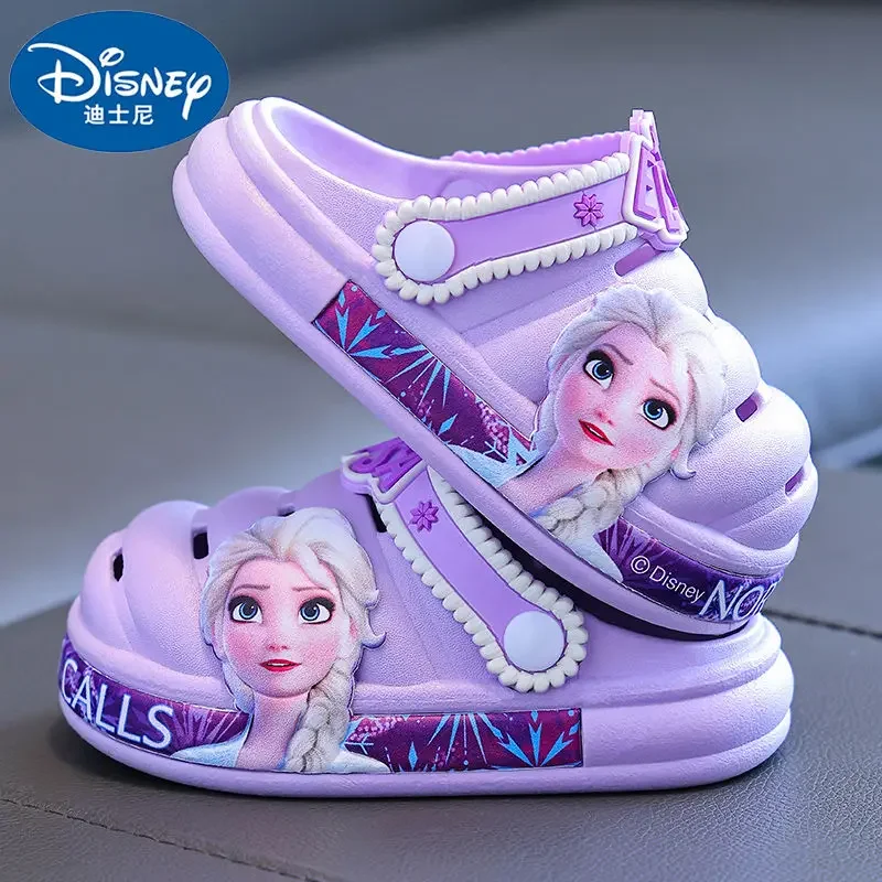 

Disney Summer Girls Slippers Non-slip Soft Sole sandals Elsa Princess Girls Baotou Breathable beach drag sneakers