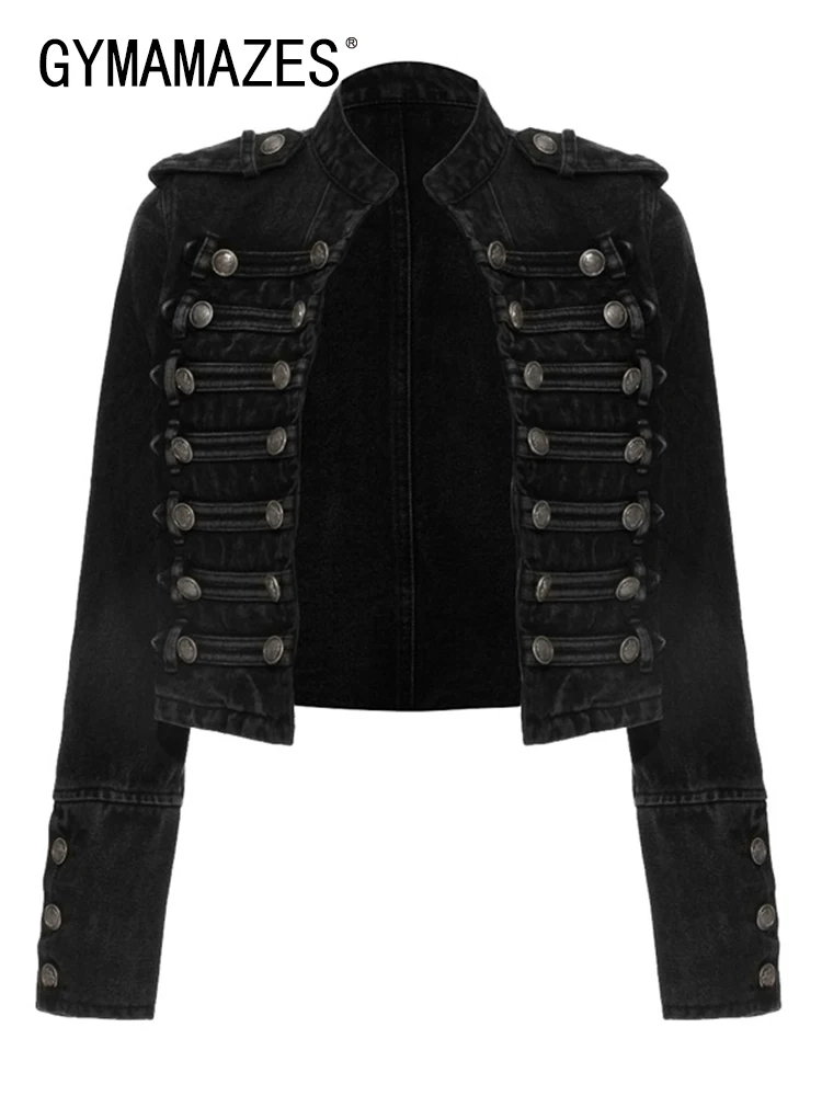 GYMAMAZES Solid Vintage Jackets For Women Stand Collar Long Sleeve Patchwork Buttons Elegant Jacket Female Fashion Clothing 2023
GYMAMAZES Solid Vintage Jackets For Women Stand Collar Long Sleeve Patchwork Buttons Elegant Jacket Female Fashion Clothing 2023