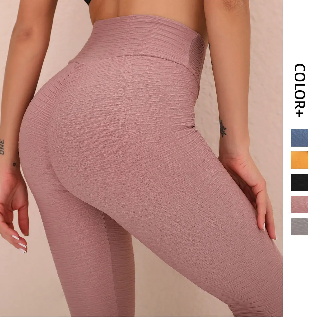 

Ribbed Yoga Pants High Waisted Gym Leggings Sport Women Fitness Seamless Female Legging Tummy Control Running Training Tights