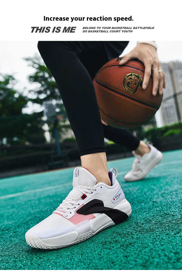 Tênis de basquete casual masculino e feminino, tênis de combate almofadado baixo, com tendência além das fronteiras, tamanho grande, novo, verão Tênis de basquete casual masculino e feminino, tênis de combate almofadado baixo, com tendência além das fronteiras, tamanho grande, novo, verão