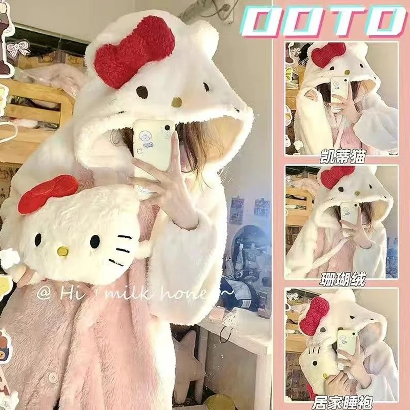 Sanrio Hellokitty Nightgown Kawaii Coral Velvet Nightgown Autumn and Winter Plus Velvet Thick Long Bathrobe Lovely
Sanrio Hellokitty Nightgown Kawaii Coral Velvet Nightgown Autumn and Winter Plus Velvet Thick Long Bathrobe Lovely