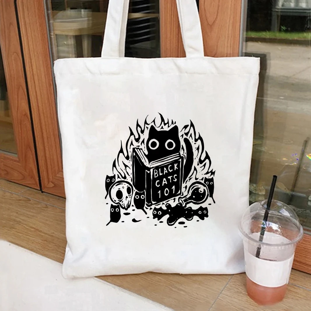 Cute Wacky Black Cats Canvas Tote Bag 9 S31a592e0cefd4bfa8cdd10ad3c410c253