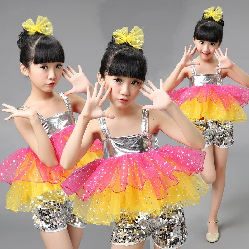 Children Modern Dance Costumes Sequins Jazz Dance Clothing Set For Kids Girls Dance Outfit Stage Suit Cheerleader Dress
Children Modern Dance Costumes Sequins Jazz Dance Clothing Set For Kids Girls Dance Outfit Stage Suit Cheerleader Dress