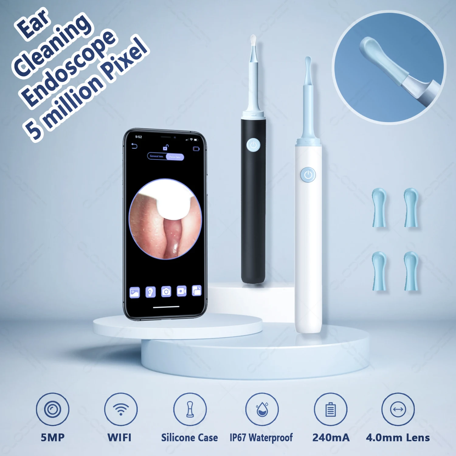 4.1mm IP67 5MP Earwax Video Endoscope Ear Pick Cleaner Cleaning Inspection Tools With Visible Cameras Digital Otoscope Earpick
4.1mm IP67 5MP Earwax Video Endoscope Ear Pick Cleaner Cleaning Inspection Tools With Visible Cameras Digital Otoscope Earpick