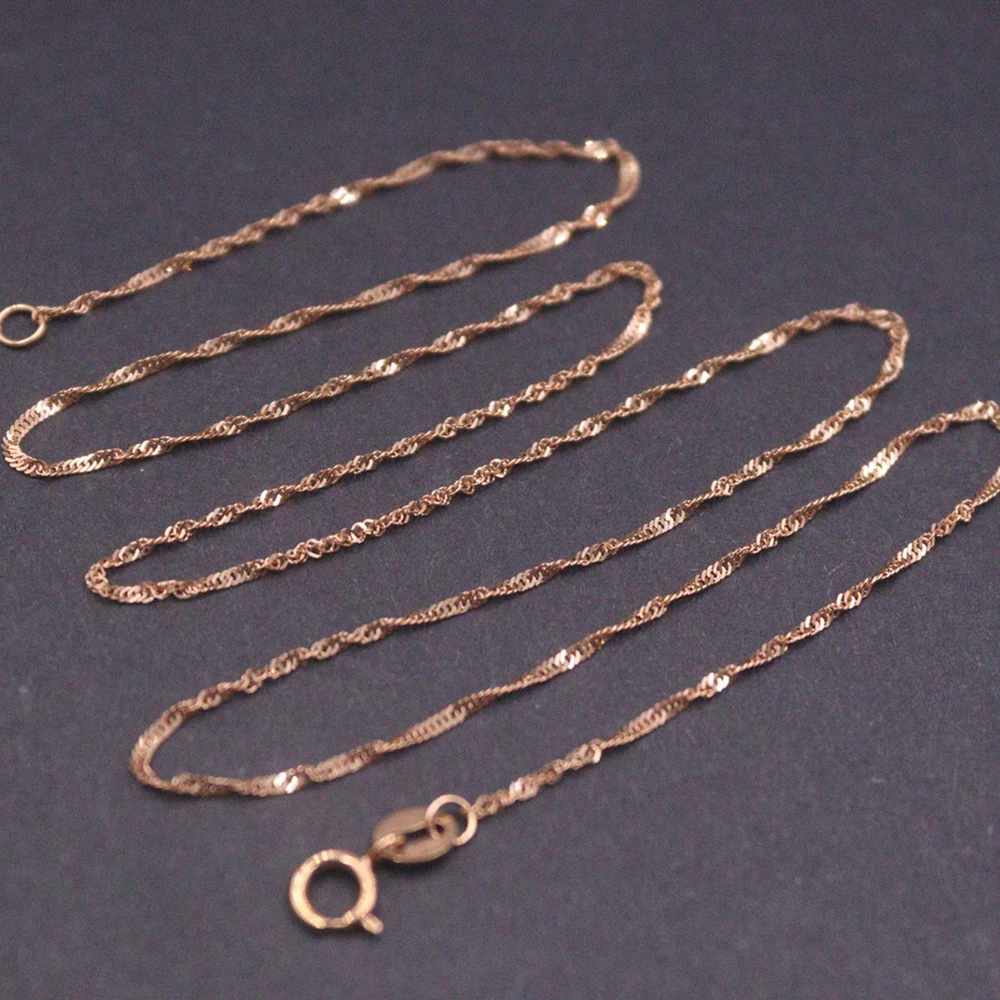 Real 18K Rose Gold Chain For Women 1.2mm Twist Singapore Link Chain 18inch Length /1.1-1.2g
Real 18K Rose Gold Chain For Women 1.2mm Twist Singapore Link Chain 18inch Length /1.1-1.2g
