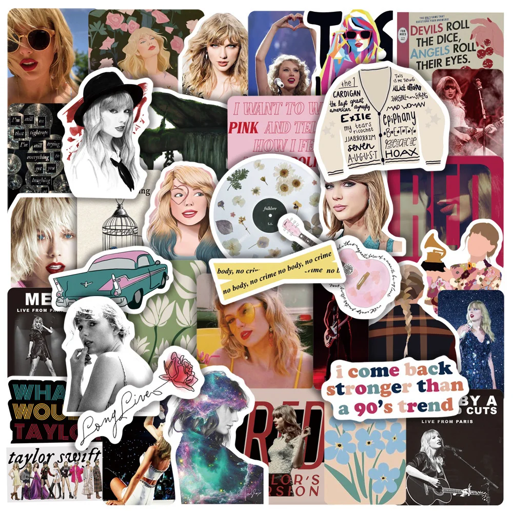 10/30/50Pcs Hot Singer Alison Swift Taylor Stickers Folk Song Decal Graffiti Suitcase Guitar Laptop Album Folklore Sticker Packs
10/30/50Pcs Hot Singer Alison Swift Taylor Stickers Folk Song Decal Graffiti Suitcase Guitar Laptop Album Folklore Sticker Packs