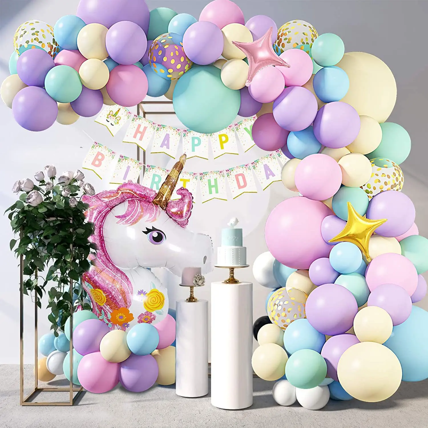 New Arrival 147Pcs Unicorn Theme Macaron Latex Balloon Wreath Arch Set for Birthday Children's Day Party Decoration
New Arrival 147Pcs Unicorn Theme Macaron Latex Balloon Wreath Arch Set for Birthday Children's Day Party Decoration