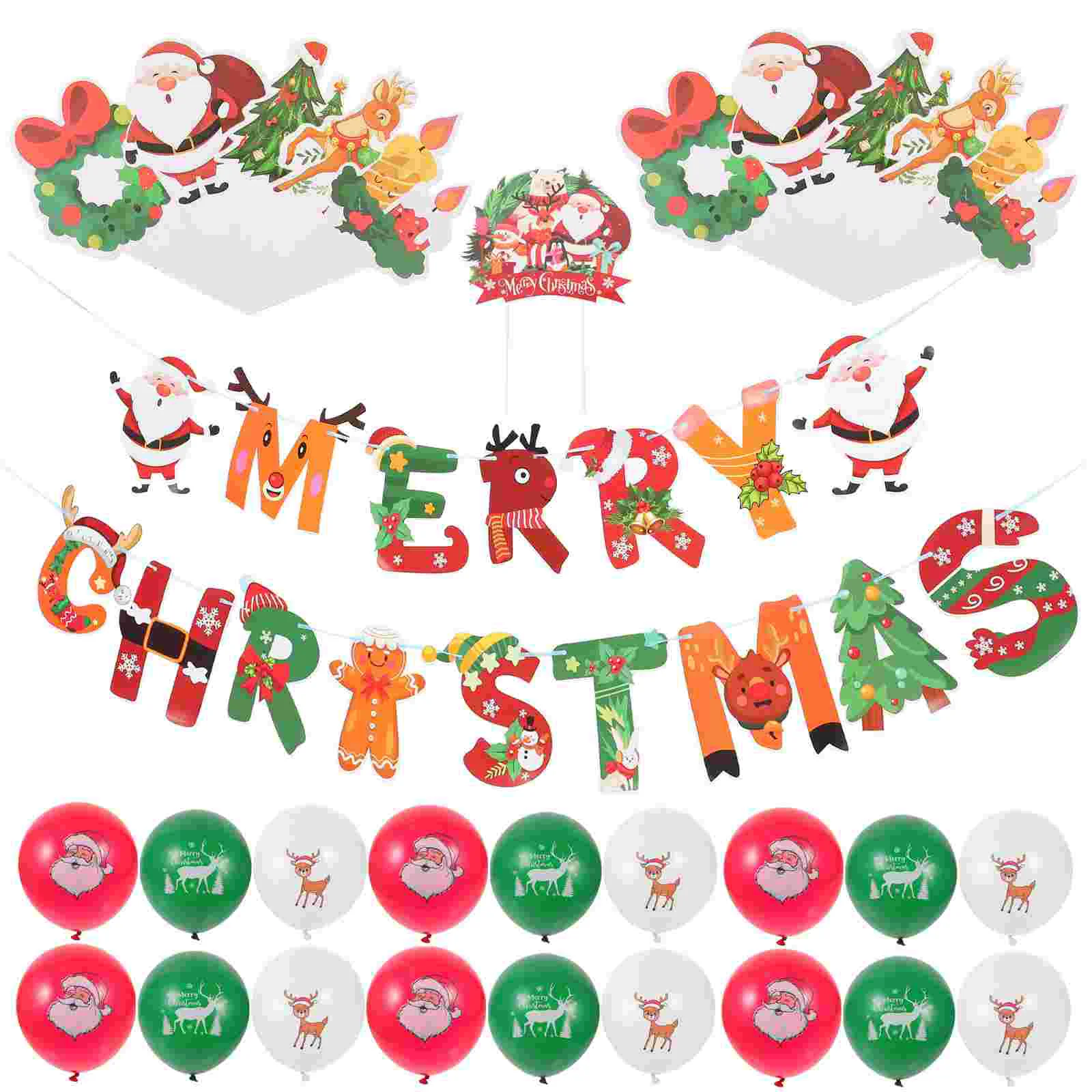 

Hanging Banners Christmas Party Supplies Decoration Balloons Decorations Cake Topper Decors Paper Cup