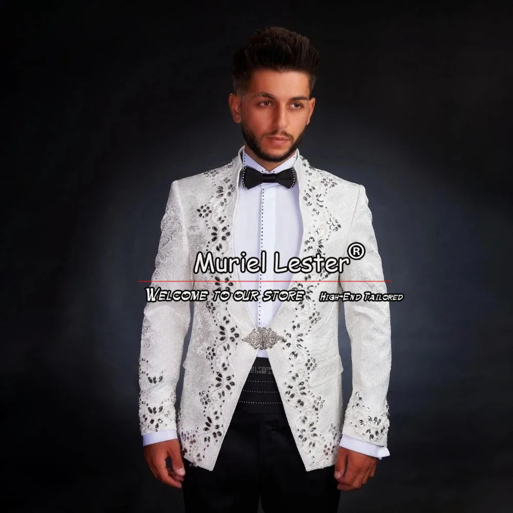 Деловые свадебные костюмы для жениха для мужчин, облегающий однобортный пиджак и брюки, комплект из 2 предметов с бисером, блейзер для банкета и выпускного, яркие смокинги
Деловые свадебные костюмы для жениха для мужчин, облегающий однобортный пиджак и брюки, комплект из 2 предметов с бисером, блейзер для банкета и выпускного, яркие смокинги