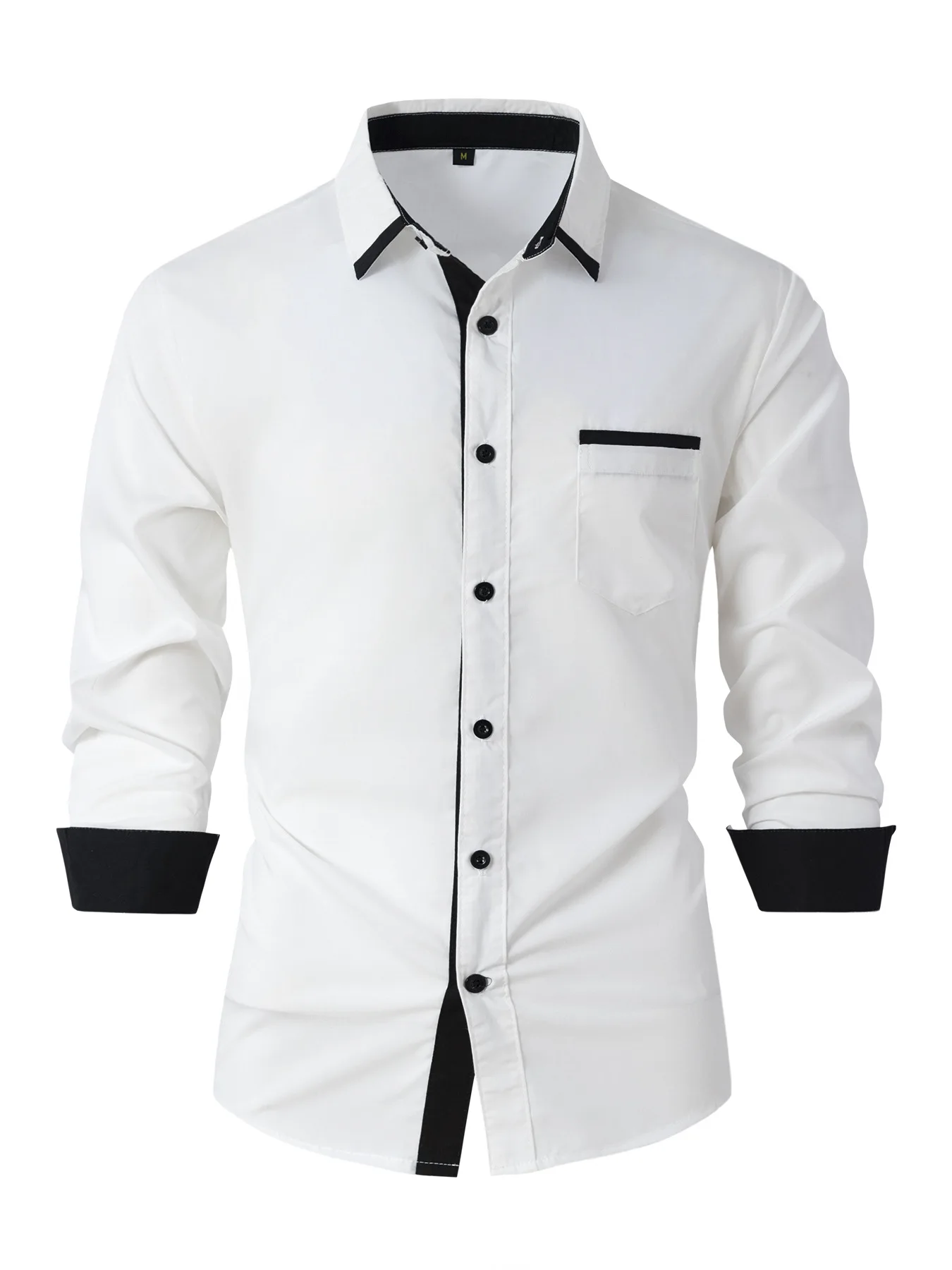 Men's long sleeve shirt cotton color matching business lapel top formal casual slim fashion men's spring and autumn
Men's long sleeve shirt cotton color matching business lapel top formal casual slim fashion men's spring and autumn