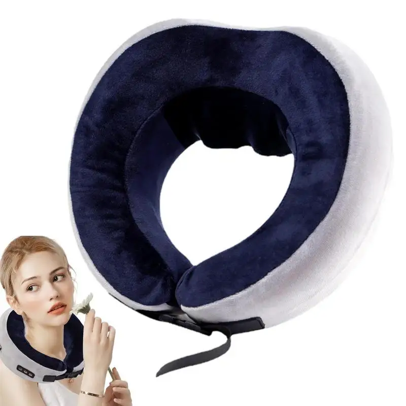 

Travel Pillow Massager Memory Foam Neck Pillow Cervical Vertebra Travel Portable Neck Support Pillow with 3 Modes for Relief