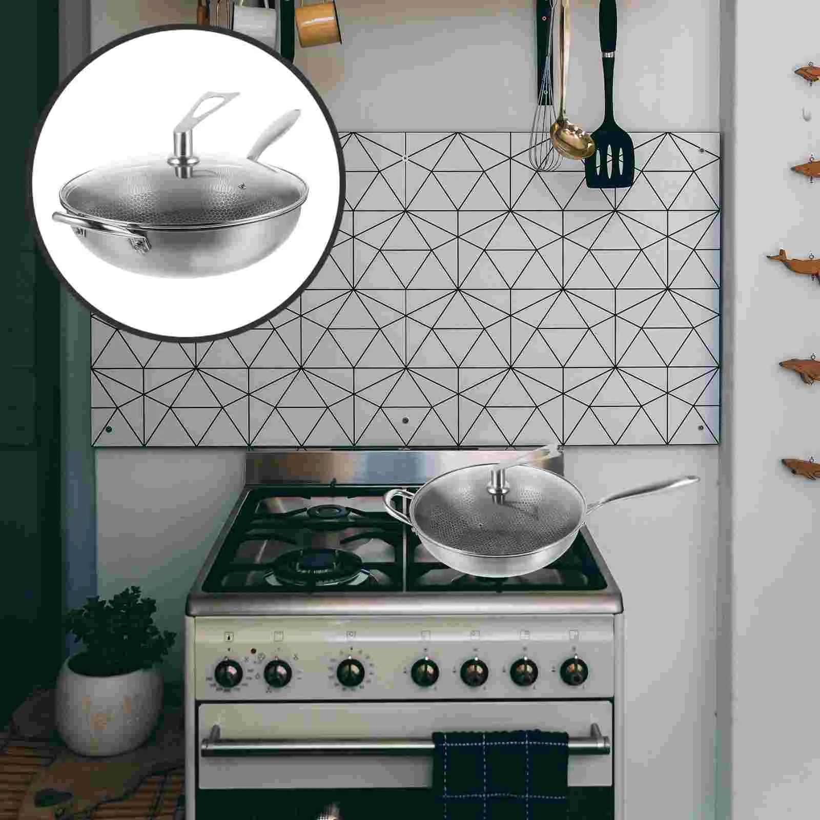 Honeycomb Wok Kitchen Saute Pan Everyday Stainless Steel Stir-fry Accessories for Supply Electric Stove Household Cookware
Honeycomb Wok Kitchen Saute Pan Everyday Stainless Steel Stir-fry Accessories for Supply Electric Stove Household Cookware