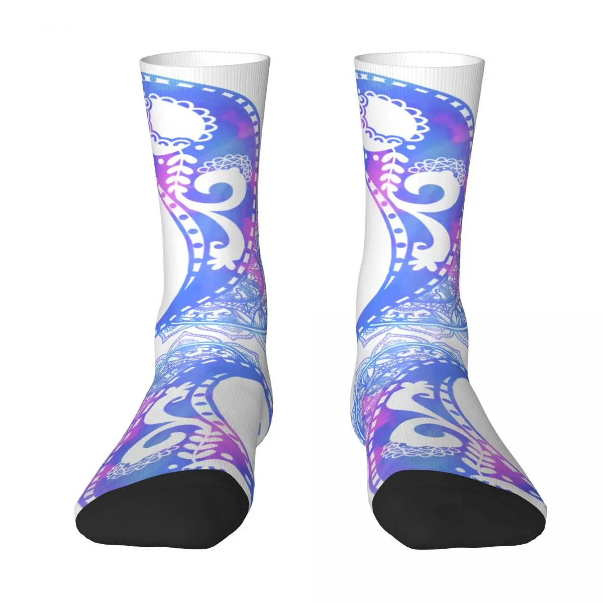 

Watercolor, decoration, paisley pattern, geometry, plants, lines Watercolor Pink Blue Cashew Flower Men Women Socks Outdoor