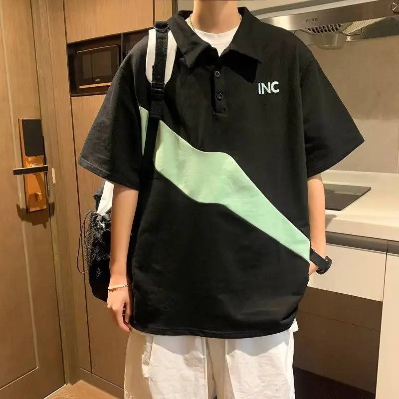 Korean style contrasting color splicing POLO shirt men short-sleeved summer Japanese retro niche youth casual T-shirt loose top
Korean style contrasting color splicing POLO shirt men short-sleeved summer Japanese retro niche youth casual T-shirt loose top