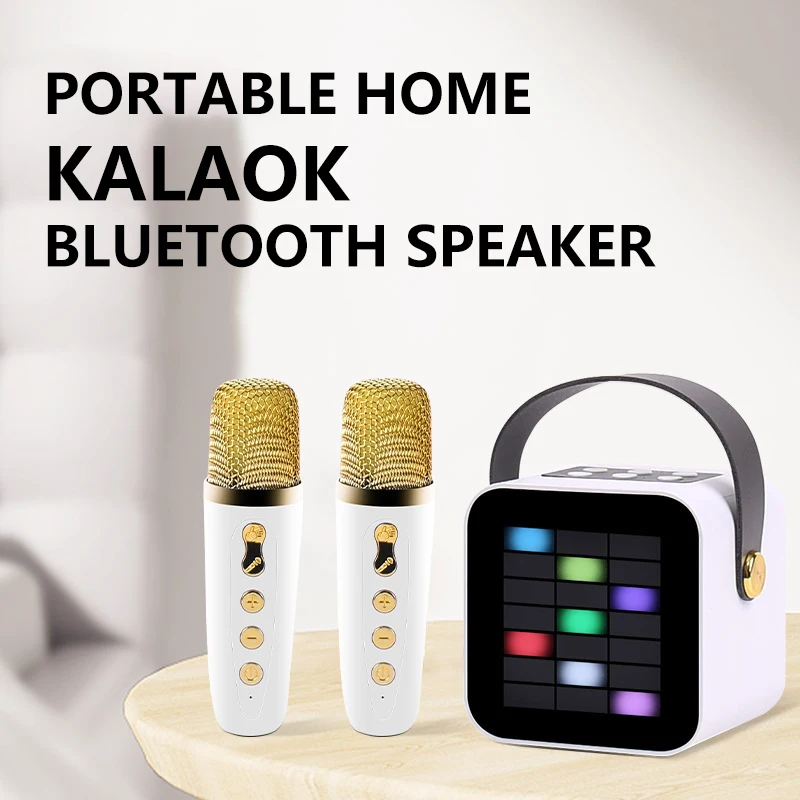 

Outdoors Portable Handheld Wireless Bluetooth Speakers Home Kalaok with Microphone Sound Box HiFi Stereo Subwoofer Loudspeaker