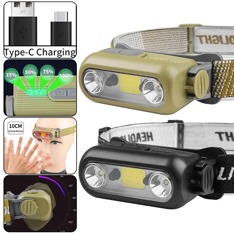 New XPE+COB Induction Strong Light Headlight USB Rechargeable Multi-function Outdoor Lightweight Portable Lighting Headlight Hot
New XPE+COB Induction Strong Light Headlight USB Rechargeable Multi-function Outdoor Lightweight Portable Lighting Headlight Hot