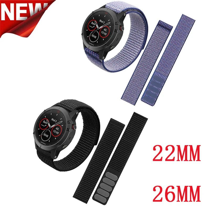 

22mm 26mm Nylon Sport Band For Garmin Fenix 7 7X 6 Pro 5X 5 3HR Epix Gen 2 Descent Mk1/D2 Forerunner 935 945 Smart Watch Strap