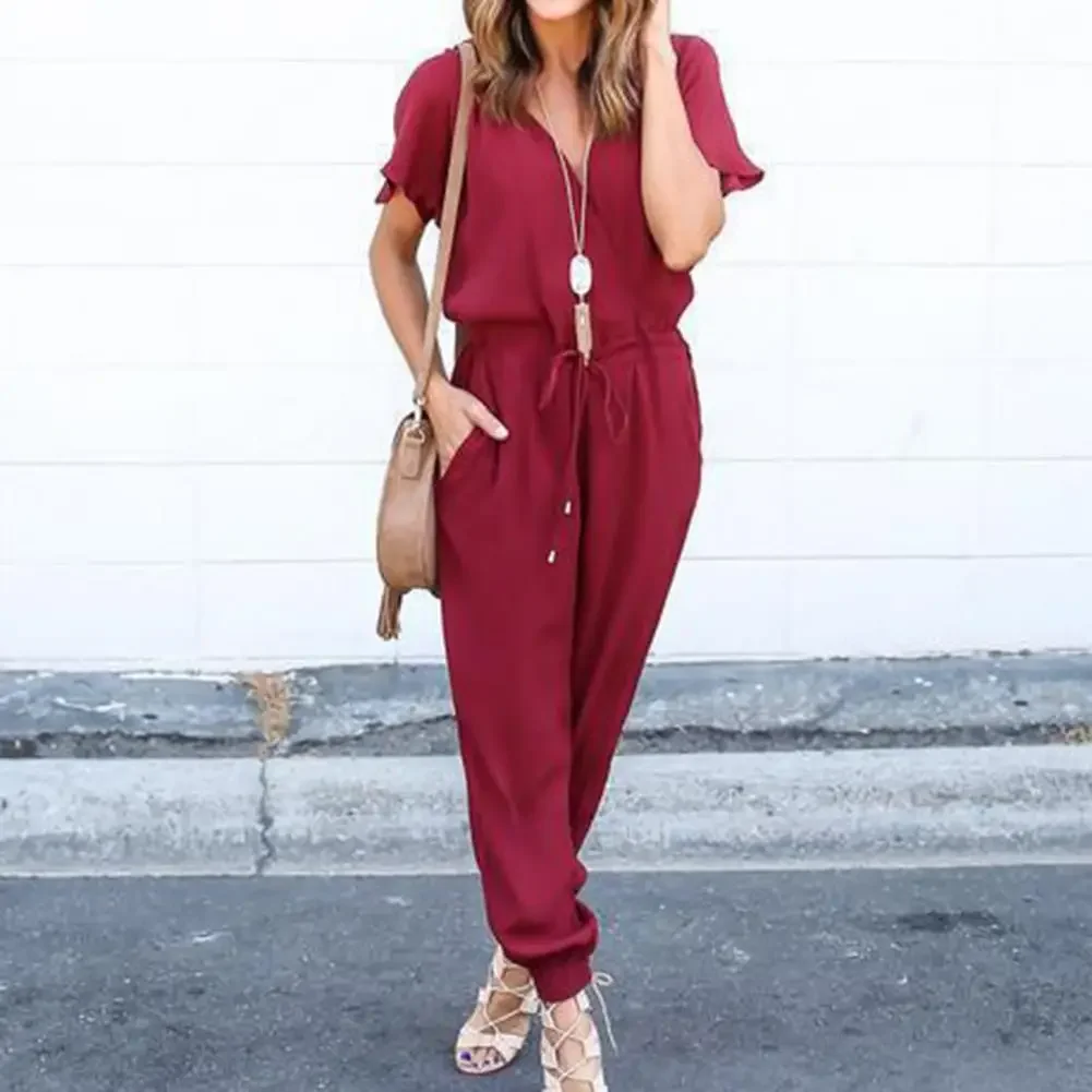2024 Stylish Jumpsuit Ankle Length Summer Romper Simple Elastic Waist Short Sleeves Summer Jumpsuit Elegant
2024 Stylish Jumpsuit Ankle Length Summer Romper Simple Elastic Waist Short Sleeves Summer Jumpsuit Elegant