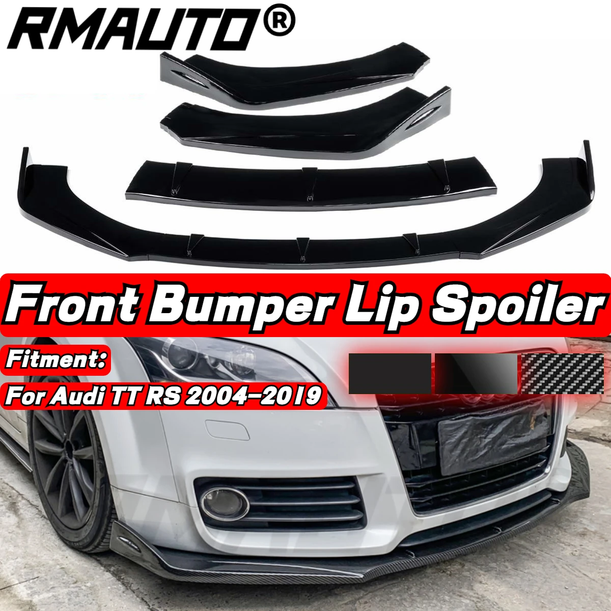 For Audi TT RS 2004-2019 Car Front Bumper Lip Splitter Chin Body Kit Spoiler Diffuser Protector Guard Exterior Parts Tunning
For Audi TT RS 2004-2019 Car Front Bumper Lip Splitter Chin Body Kit Spoiler Diffuser Protector Guard Exterior Parts Tunning