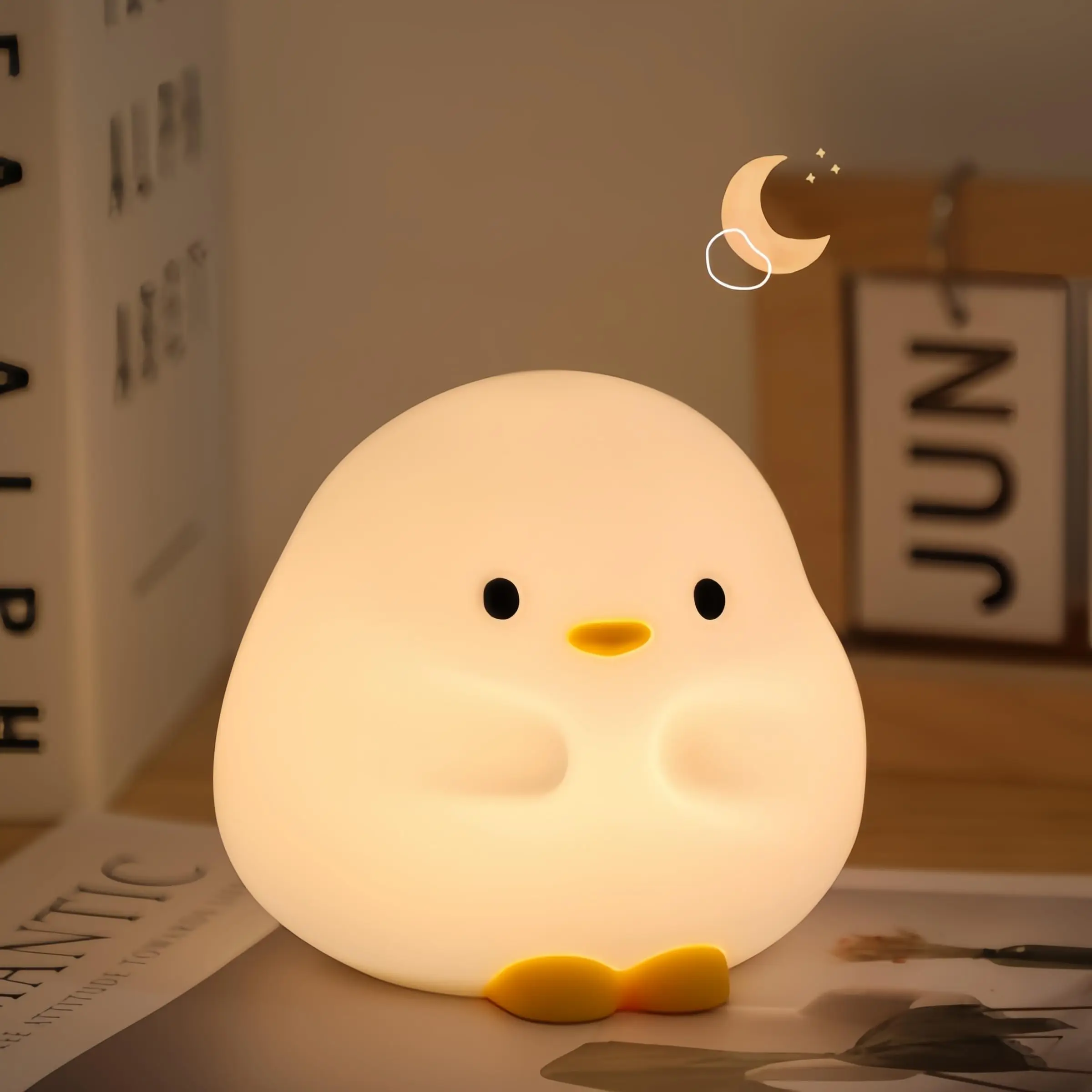 

Cute Duck Night Light LED Silicone Touch Lamp 2 Level Dimmable Nightlight USB Rechargeable Sleep Lamps Kids Gifts Bedroom Decor