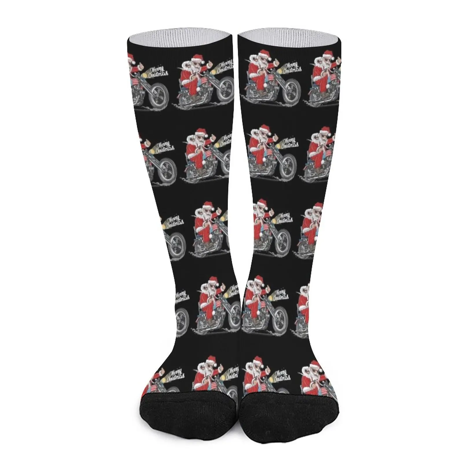 

Santa Claus Christmas USA Biker Motorcycle Motorbike Socks sports socks woman men gifts Crossfit socks